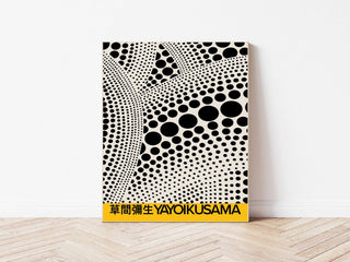 Yayoi Kusama inspired Yellow and Black Spots Glicee Art Print (11.7 X 16.5)