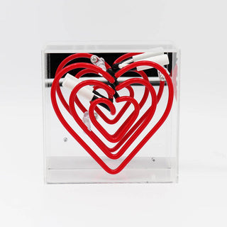 Neon Red 'Heart' light in Mini Acrylic Box