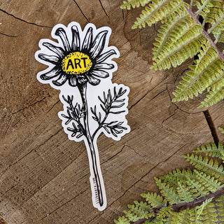 Sticker | art daisy - Holt x Palm -  art daisy Based on an original illustration by ilikesara / Sara Schalliol-Hodge. -measures 5.5" x 2.5" -printed on waterproof, UV-resistant vinyl