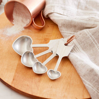 Heirloom Heart Measuring Spoons w/ Copper Ring and Gift Box