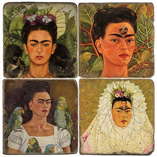 Frida Kahlo - Tumbled Marble Coasters Set/4