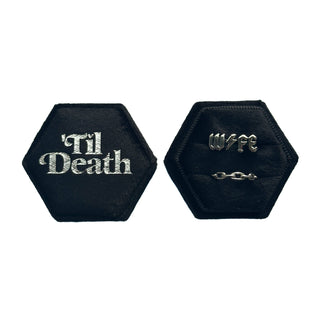 'Til Death Wedding Black Velvet Ring Box