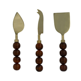 Hyaline Bubble Cheese Knives Set of Three - Brown - Holt x Palm -  Item Size: 8.00L X 2.00W X .20H Stainless Steel - Resin Made in India