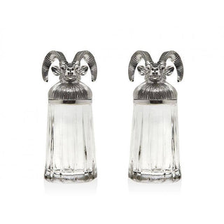 Rams Head Salt & Pepper Shaker Set - Holt x Palm -  Spice up your kitchen with the Rams Head Salt & Pepper Shake! This rock n roll inspired shaker set is not only stylish, but also adds a cool vibe to any mealtime. Get ready to turn up the flavor and rock your taste buds with this unique and quirky addition to your dining table.