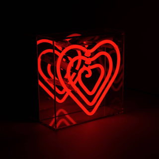 Neon Red 'Heart' light in Mini Acrylic Box