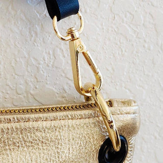 Vintage Vibes - Handmade Gold Leather Crossbody w/ vintage fabric!