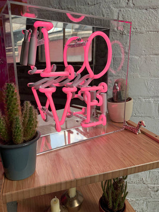 'Love' Glass Neon Sign