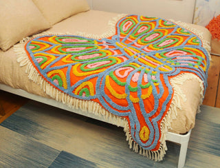 70's Vibe Chenille Butterfly Throw Blanket!