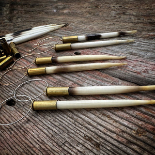 The "Beth" Porcupine Quill & Brass Casing Earrings