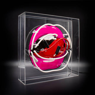 "HOT LIPS" Glass Neon Sign in Acrylic Box