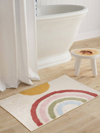 RAINBOW! Bath Mat - Handtufted - Holt x Palm -  Add a splash of color to your bathroom with our Rainbow Design Hand Tufted Cotton Bath Mat! Not only will it brighten up the room, but it's also soft and absorbent - perfect for stepping out of the shower. Use it in your bedroom for some added fun and cool vibes. Material: CottonSize: 20 X 30 Inches// 51 X 76 CM | Machine wash