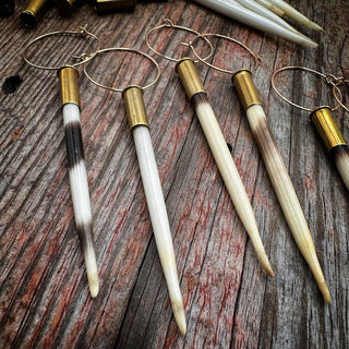 The "Beth" Porcupine Quill & Brass Casing Earrings