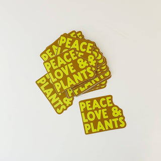 PEACE LOVE & PLANTS - Holt x Palm -  PEACE LOVE & PLANTS a perfect sticker for any plant lover . aprox. 3 inches matte finish Neon lettering