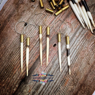 The "Beth" Porcupine Quill & Brass Casing Earrings