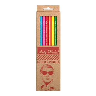 Andy Warhol Colored Pencils - Holt x Palm -  Draw like Warhol with this set of eight vibrant colored pencils from Galison. Each pencil features a classic Andy Warhol quote. - 8 colored pencils with quotes - Packaged in a paper box - Package 2.5 x 8.5 x .5", 64 x 216 x 10mm