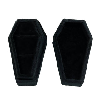 Til Death Coffin Ring Box - Holt x Palm -  Til Death Do us part - the perfect ring box for all you gothic couples out there! Add a touch of lust and love to your gothic wedding with this Velvet Ring Box. This black velvet coffin jewelry storage is perfect for storing your rings. Measuring 9cm x 5.5cm x 5cm , it can safely hold 2 rings. The Jewelry boxes are made from Black Velvet., which means your jewelry will be displayed in a High Quality Ring Box .