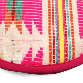 Flat Tortilla Warmer, Pink star- 10 Inch - Holt x Palm -  Heat and serve tortillas or rotis using the insulated Flat Tortilla Warmer. Made using woven yarn textile, this is a perfect fit for everyday dining needs. Used for bread, pita, naan keeps food warm for over an hour. Available in several colors & designs. • Ethically made in India • 10 Inch • Exclusively for wholesale • Handcut & stitched by local artisans in Karur, India • Perfect gift for all age group.