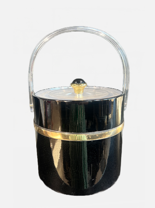 Vintage Hollywood Glam Ice Bucket - Holt x Palm -  This vintage Hollywood glam ice bucket is just what you need to add a touch of sophistication to your soiree. Its rich black-and-gold look will make everyone swoon! And you can trust it to keep your ice nice and chilled - talk about ice cold glamour!