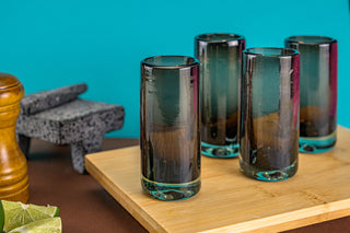 Hand Blown Tequila shot glasses - 4 pcs - 2 Oz (Smoke)