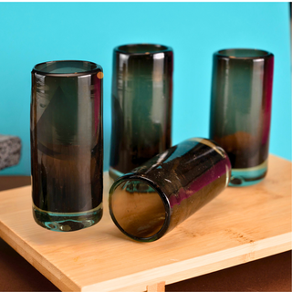 Hand Blown Tequila shot glasses - 4 pcs - 2 Oz (Smoke)