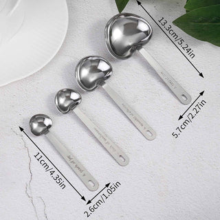 Heart-Shaped Stainless Steel Measuring Spoons with Lovely Quotes!