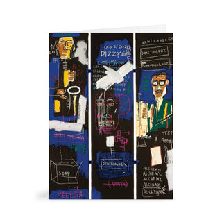 Basquiat Greeting Card Assortment - Holt x Palm -  The Basquiat Greeting Card Assortment features 8 iconic Basquiat works. The images include a mix of jazz and pop culture references, in addition to his baroque use of text and key iconography. • Box: 5.75 x 4.5”, 146 x 114 mm • Notecards: 5 x 3.75”, 120 x 95 mm • 16 notecards, 2 designs each • 17 colored envelopes • Sturdy giftable box; makes a great gift for art lovers.