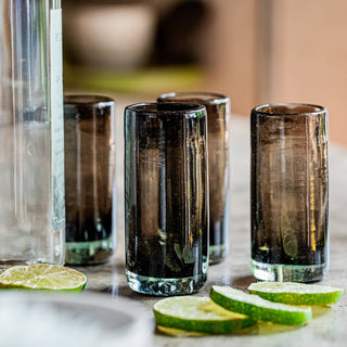 Hand Blown Tequila shot glasses - 4 pcs - 2 Oz (Smoke)