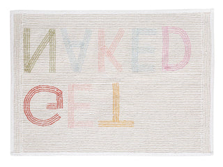 GET NAKED! Bath Mat - Handtufted - Holt x Palm -  Get ready to get naked (on your feet at least) with our fun bath mat! Perfect for adding some playfulness to your bedroom or bathroom. Who says getting clean can't be fun?! SIZE : 20 X 30 Inches// 51 X 76 CM SHAPE : Rectangular Color : Multi Colors Material : Soft Hand Spun Cotton MAKING :