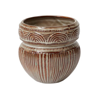 Antique Vibes Plant Pot - Holt x Palm -  Bring some vintage charm to your plant collection with our Antique Vibes Plant Pot. This 4.25" x 4.5" pot has a cool, earthy vibe that will beautifully complement any greens you grow. Go ahead, give your space some retro flair - this brand new pot is waiting for you!