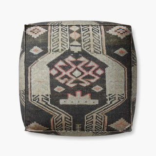 The Black Tribal Pouf - Holt x Palm -  Inspire the room with style and pizzazz! The Black Tribal Pouf brings a truly unique piece of decor to your home—an eye-catching accent that screams "so cool!" without sacrificing your tribal chic style. Add this piece to your collection, and watch heads turn! 36"W x 36"D x 17"H