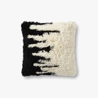 Black x White Classic Pillow by Justina Blakeney x Loloi - Holt x Palm -  Get cozy with the Black x White Classic Pillow by Justina Blakeney x Loloi. This pillow features a timeless design and is filled with soft down for added comfort. Measuring at 18" x 18", it's the perfect addition to any living space. (Pillow fights not included!)