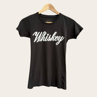 Whiskey Women's Vintage Tee - Holt x Palm -  Get your vintage whiskey-loving style on with this black and white tee for women. Perfect for a night out or a casual day, this tee brings the perfect blend of edgy and classic. Cheers to looking stylish and feeling comfortable, all in one!