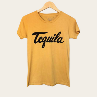 Tequila Women's Color Tee - Holt x Palm -  Satisfy your thirst for style with our Tequila Women's Color Tee! This vintage tee combines the boldness of tequila with the timeless appeal of gold dust and black. Perfect for any occasion, add this quirky and playful piece to your wardrobe. Cheers to looking fabulous!