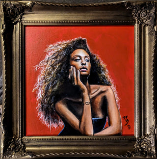 Chloe Bell - Original Artwork by Mario Solorzano - Holt x Palm -  Indulge in the sophistication and exclusivity of the Chloe Bell artwork, handcrafted by talented artist Mario Solorzano. This 14"x14" acrylic masterpiece, beautifully framed, is your very own local treasure. Elevate your space with this unique and tasteful artwork.