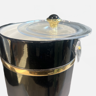 Vintage Hollywood Glam Ice Bucket - Holt x Palm -  This vintage Hollywood glam ice bucket is just what you need to add a touch of sophistication to your soiree. Its rich black-and-gold look will make everyone swoon! And you can trust it to keep your ice nice and chilled - talk about ice cold glamour!