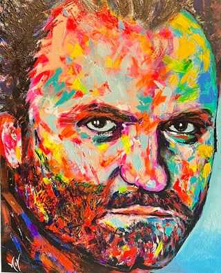 Gianni Versace - Original Artwork by Moises Avila Trujillo - Holt x Palm -  Experience the eccentricity and beauty of Gianni Versace's original artwork by Moises Avila Trujillo. Made with bright and beautiful acrylic, this 16x20 masterpiece is truly an awesome addition to any art collection. Must see in person to fully appreciate its quirkiness and charm!