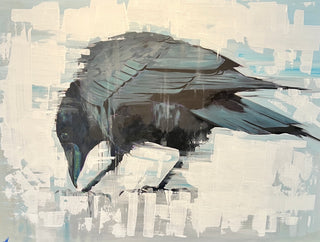 Crow - Original Artwork by Moises Avila Trujillo - Holt x Palm -  Take home a masterpiece with Crow - Original Artwork by Moises Avila Trujillo. This 40x30 acrylic piece boasts great detail, making it a stunning addition to your art collection. Support local art and add some quirkiness to your space with this unique piece!