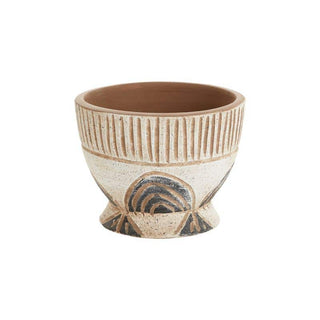 The Geometric Modern Planter - Holt x Palm -  Add a touch of modern charm to your home with The Geometric Modern Planter! This terracotta planter features a striking painted design of geometric shapes, perfect for bringing a chic, contemporary flare to any indoor or outdoor space. So go ahead—add a dash of geometric glamour to your home! Dimensions: 6.75" x 6.75" x 5.25" Opening Size: 6.25"