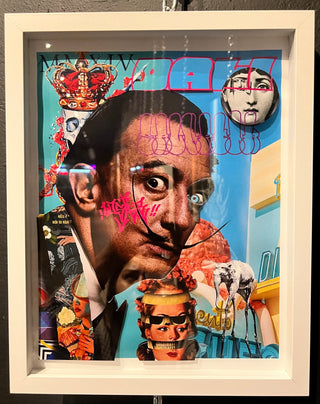 Dali by Jon Torres - Holt x Palm -  Unleash your inner artist with Dali by Jon Torres. This playful pop art piece features the iconic Salvador Dali, adding a touch of quirkiness to any space. Get ready to make a statement and embrace your creativity! 11" x14" Mixed Media Framed