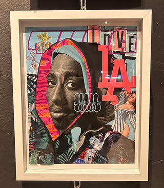 Pac by Jon Torres - Holt x Palm -  "Unleash your inner Tupac with Pac by Jon Torres. This unique and cool art will have all eyes on you. Perfect for those who don't take themselves too seriously. (Thug life not included.)" 11" x 14" Mixed Media Framed