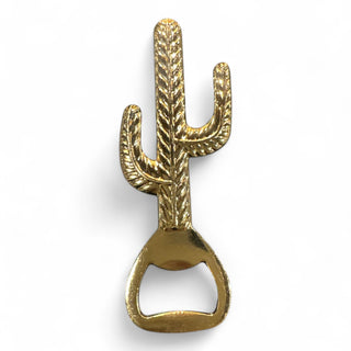 Gold Cactus Bottle Opener - Holt x Palm -  Sip your drinks in style with this Cactus Bottle Opener! Made of gold, it's the perfect addition to any home bar or party. With this quirky and playful twist on a classic bottle opener, you'll be the life of the party!