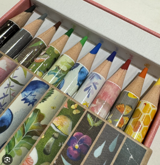 Wanderlust and Wildflowers Colored Pencils - Holt x Palm -  This beautiful set of colored pencils features 10 rich hues, each complemented by a unique barrel design, sure to inspire seekers and creatives in all of their colorful pursuits. Pair this with our One Drawing A Day Journal and it's a perfect artsy gift!