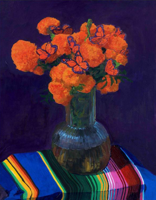 Mariposas Y Marigolds - Original Artwork by Palomares