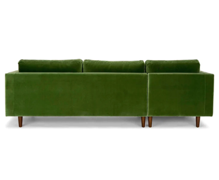 The Sisley - Green Velvet Mid Century Sectional w/ Right Chaise - Holt x Palm -  Welcome The Sisley - Green Velvet Mid Century Sectional into your home and instantly give your space a mid-century makeover! This luxurious sectional is as comfy as it is stylish, letting you relax in both style and comfort. So cozy up and let the good times roll! 104"W x 35"D x 68"D (Chaise) x 21" Seat Height