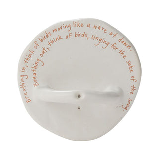 Thinking of Birds Incense Holder - Holt x Palm -  Unwind and let nature fill your home with this "Thinking of Birds" incense holder. Its simple white design adds a touch of calm to any space, while the relaxing quote about birds reminds us to slow down and appreciate the little things. Measuring 5" x 2.25", it's the perfect addition to your self-care routine.