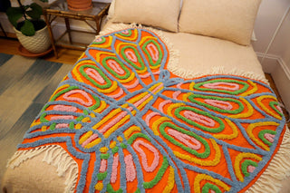 70's Vibe Chenille Butterfly Throw Blanket!