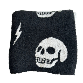 Skull & Bolt Luxe Home Blanket - Holt x Palm -  Introducing the Local Beach Home Collection featuring luxurious and incredibly cozy XL blankets. Reversible 100% Feather Knit construction with an ultra soft hand. Perfect for home, travel, and beyond. Cozy up and stay warm with the softest blanket ever. White Front // Black Back • 100% Polyester Microfiber • XL Blanket, Double layer 54" W x 72" L • No fading, shed free Care: Machine Wash Cold, Gentle Cycle. Air or tumble dry low