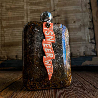 CHIEFTAIN WHISKEY FLASK - Holt x Palm -  The CHIEFTAIN WHISKEY FLASK is truly the chief of all flasks. With its cool design, it's the perfect accessory for a boss (or give it to your boss!) A must-have for any whiskey lover. 6 oz stainless steel with etched embellishments atop our classic patina