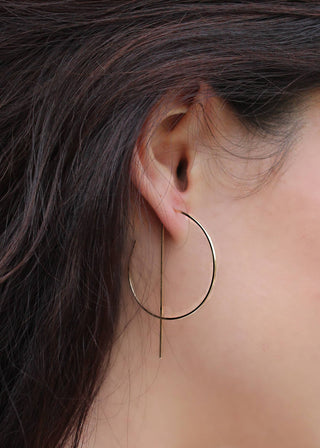 Raegan Earrings - Holt x Palm -  Modern geometric threader earring in 14k gold filled. Total length 2".