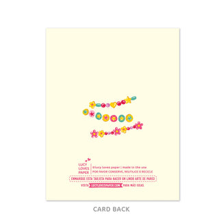 Best Amigas Forever - Holt x Palm -  Show your BFF how much they mean to you with our Best Amigas Forever Friendship Bracelet card! Let them know they're your ride or die, your partner in crime, and your ultimate bestie. A heartfelt reminder of your unbreakable bond. (BFFs for life!) • Folded Card, 4 1/4 x 5 1/2" (A2 Size) • Blank Inside • Includes pink Envelope • Printed on white FSC certified 130